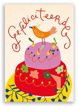 C128 GEFELICITEERD VOGEL OP TAART - CLAIRE VAN HEUKELOM