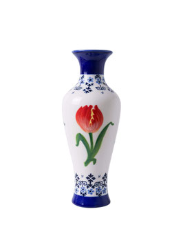 VAAS SLANK ORANJE TULP (F759) - HEINEN DELFTS BLAUW