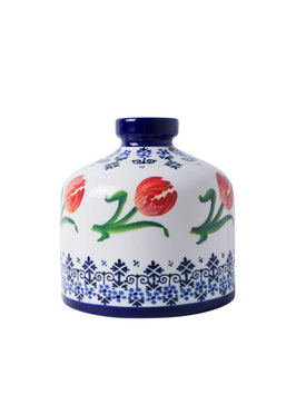 VAASJE ROND ORANJE TULP (F758) - HEINEN DELFTS BLAUW