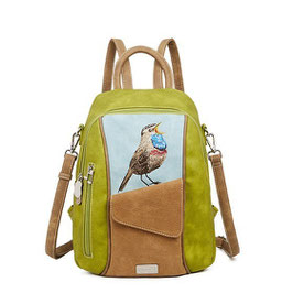 BALLADE HAND-SCHOUDER- RUGTAS GROEN BLAUWE VOGEL (BAL02) - HI-DI-HI