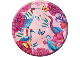 MIR 183 SPIEGELTJE MET BLOEMEN EN VOGELS ROZE - MILA