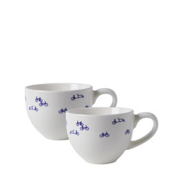 ESPRESSOKOPJES DE BLAUWE FIETS (2 STUKS)  - HEINEN DELFTSBLAUW