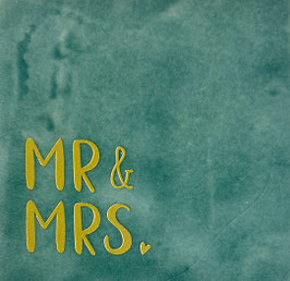 MR & MRS. (ZEEGROENE TEGEL, GOUDEN TEKST) - YETT AGENTUREN