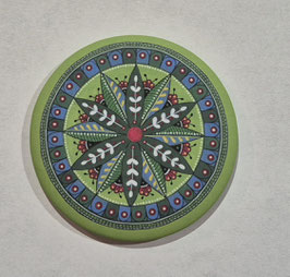 SPIEGELTJE GROENE MANDALA BLAD - KLEURRIJK GELUK