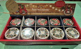 MINI ADVENT KAARSENSTANDAARD MET 4 MINI KAARSJES (2 SOORTEN) - SPIEGELBURG