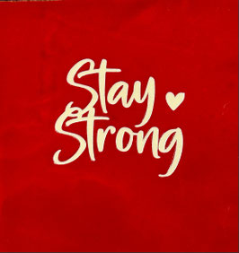 STAY STRONG (RODE TEGEL, CREME TEKST) - YETT AGENTUREN