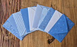 SETJE MINI-ENVELOPJES BLUE VIBE (10 STUKS) - KLEURRIJK GELUK