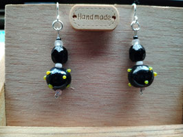 "AZABACHE" COLECCIÓN PENDIENTES DE CRISTAL