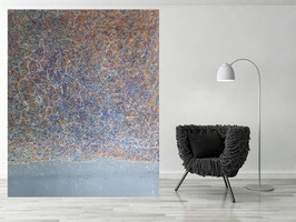 Großes Acrylbild Millionen Punkte Kunstwerk Bunt Acryl auf Leinwand handgemalt XXL in 160x200cm