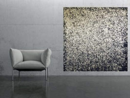 Acrylbild in Gold Schwarz Modernes Wandbild Leinwandbild in 90x90cm