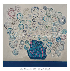 Kunstdruck Poster Le Bouquet Blau Grau 50X50xcm