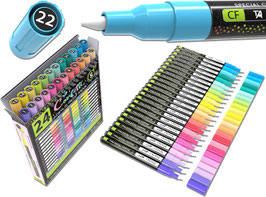 Tooli-Art Acrylmarkers - Studio Color Serie - Set Confetti 24 kleuren XF 0.7mm