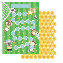 10 Beloningskaarten voor kinderen met stickers - Motief Voetbal