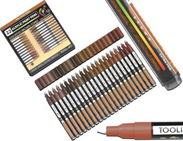 Tooli-Art Acrylmarkers - Pro Color Series - Set Assorted Brown tones 22 XF 0.7 mm