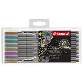 Stabilo Viltstiften Pen 68 Metallic - etui 8 stuks