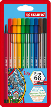 Stabilo Viltstiften Pen 68 medium - set 10 stuks