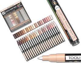 Tooli-Art Acrylmarkers - Pro Color Serie - Set Huidtinten 22 kleuren XF 0.7mm