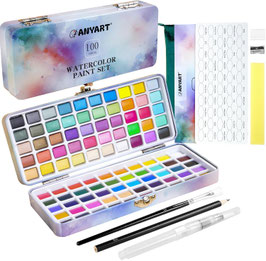Anyart Aquarelverfset 100 kleuren