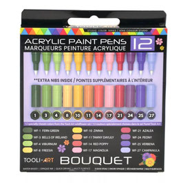 Tooli-Art Acrylmarkers - Bouquet - Set 12 kleuren XF 0.7mm