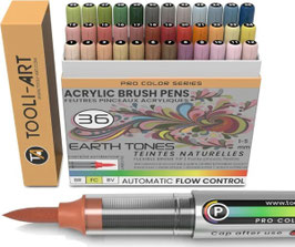 Tooli-Art Acryl Brush Pens - Set Earth Tones 36 kleuren