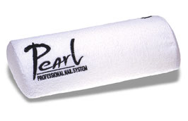 Handauflage mit Pearl Logo / weiss