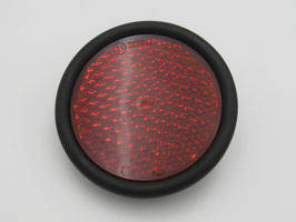 Reflektor rot, Gummi Einfassung, 80mm