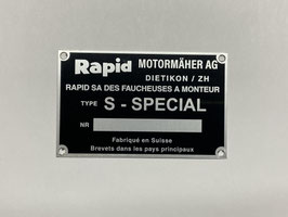 Typenschild Rapid S - Spezial