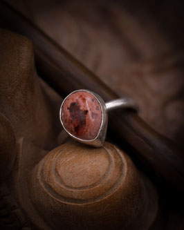 The Reliquary of the Burning Heart | Fire Opal & Silver (935) - Size 52