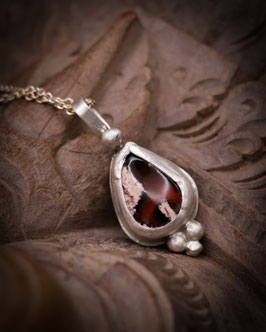 The Alchemist’s Hearth | Patterned Fire Opal Tear Pendant (935)