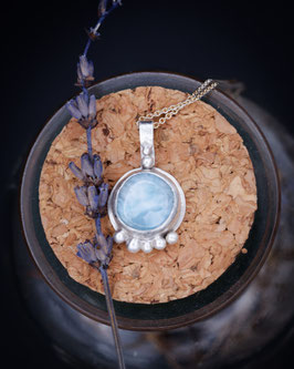 The Sunken Codex | Round Larimar Pendant (935)