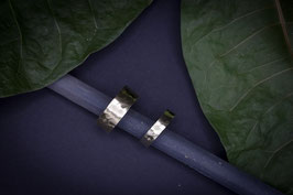 The Linear Lexicon | Striped Hammered Band in Silver (935) - 5mm or 8mm