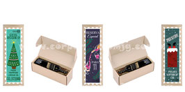 CAJA BOTELLA HORIZONTAL TIPO RELF POSTAL NAVIDEÑA