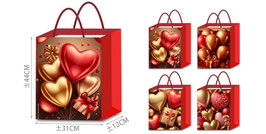 BOLSA CORAZON ORO ROJO 660675 JUMBO