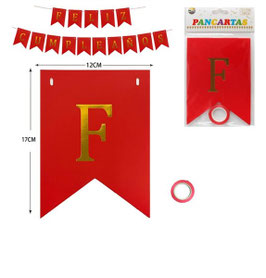 PANCARTA O BANDERIN FELIZ CUMPLEAÑOS ROJO METALICO DS00197