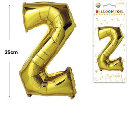 GLOBO LETRA Z METALICO ORO 70 CM