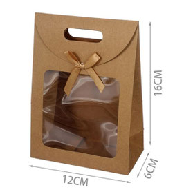 BOLSA KRAFT CON ASA TROQUELADA Y VENTANA 643852