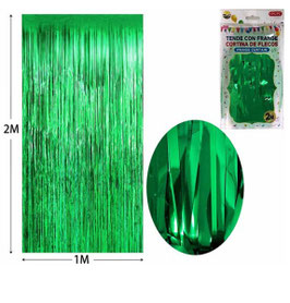 CORTINA DE FLECOS COLOR VERDE DS05867