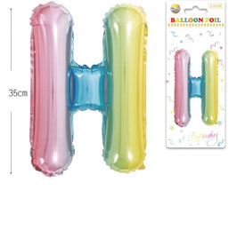 GLOBO LETRA H METALICO MULTICOLOR 70 CM