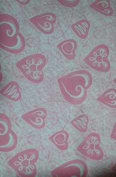 PAPEL FRANCES CORAZONES GRANDES ROSA