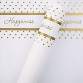 PAPEL ALBANENE HAPPINESS BLANCO Y ORO