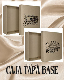 CAJA TAPA BASE 25X25X15 MICROCORRUGADO VINTAGE