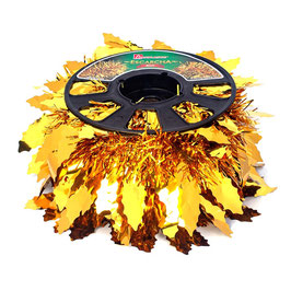ESCARCHA BOA METALICA CON HOJAS JUMBO ORO
