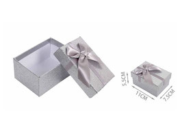 CAJA DE JOYERIA ACABADO GLITER 11X7.5 660127 PLATA