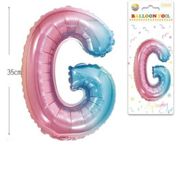 GLOBO LETRA G METALICO MULTICOLOR 35 CM