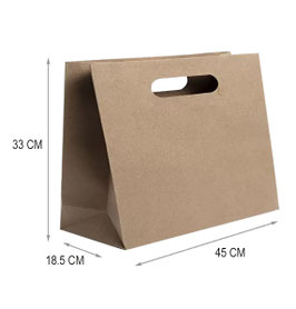 BOLSA KRAFT CON ASA TROQUELADA  GRANDE BOUTIQUE