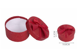 CAJA CIRCULAR ROJA CON GLITER 660117