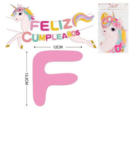 PANCARTA O BANDERIN FELIZ CUMPLEAÑOS UNICORNIO DS06116