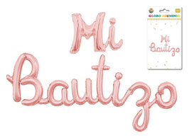 GLOBO LETRERO MI BAUTIZO ROSA DS03255
