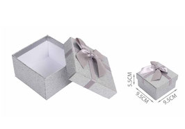 CAJA DE JOYERIA ACABADO GLITER 9.5X9.5 660123 PLATA