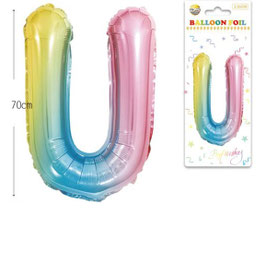 GLOBO LETRA U METALICO MULTICOLOR 35 CM